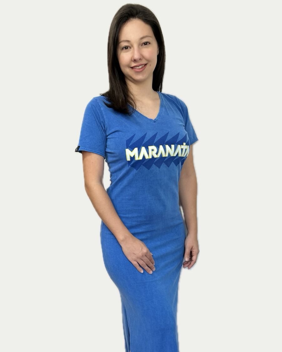 Vestido Jovem Adventista Maranata Azul Estonado