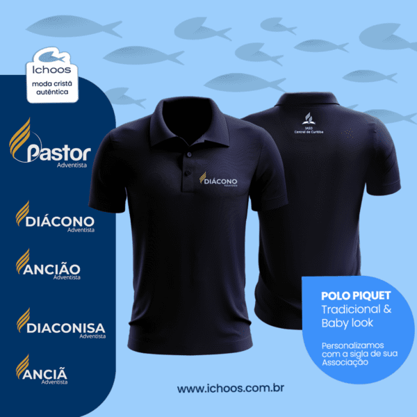 Ancião IASD Polo Azul Marinho - Atacado Coletivo