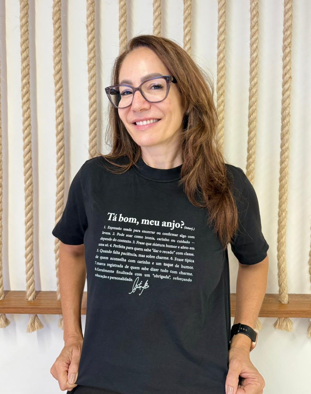 Camiseta Tá bom, meu anjo? Cintia Alves